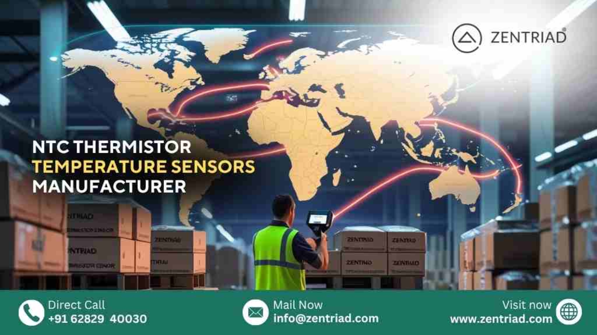 ZENTRIAD NTC Thermistor Temperature Sensors Manufacturer with global export network and warehouse logistics