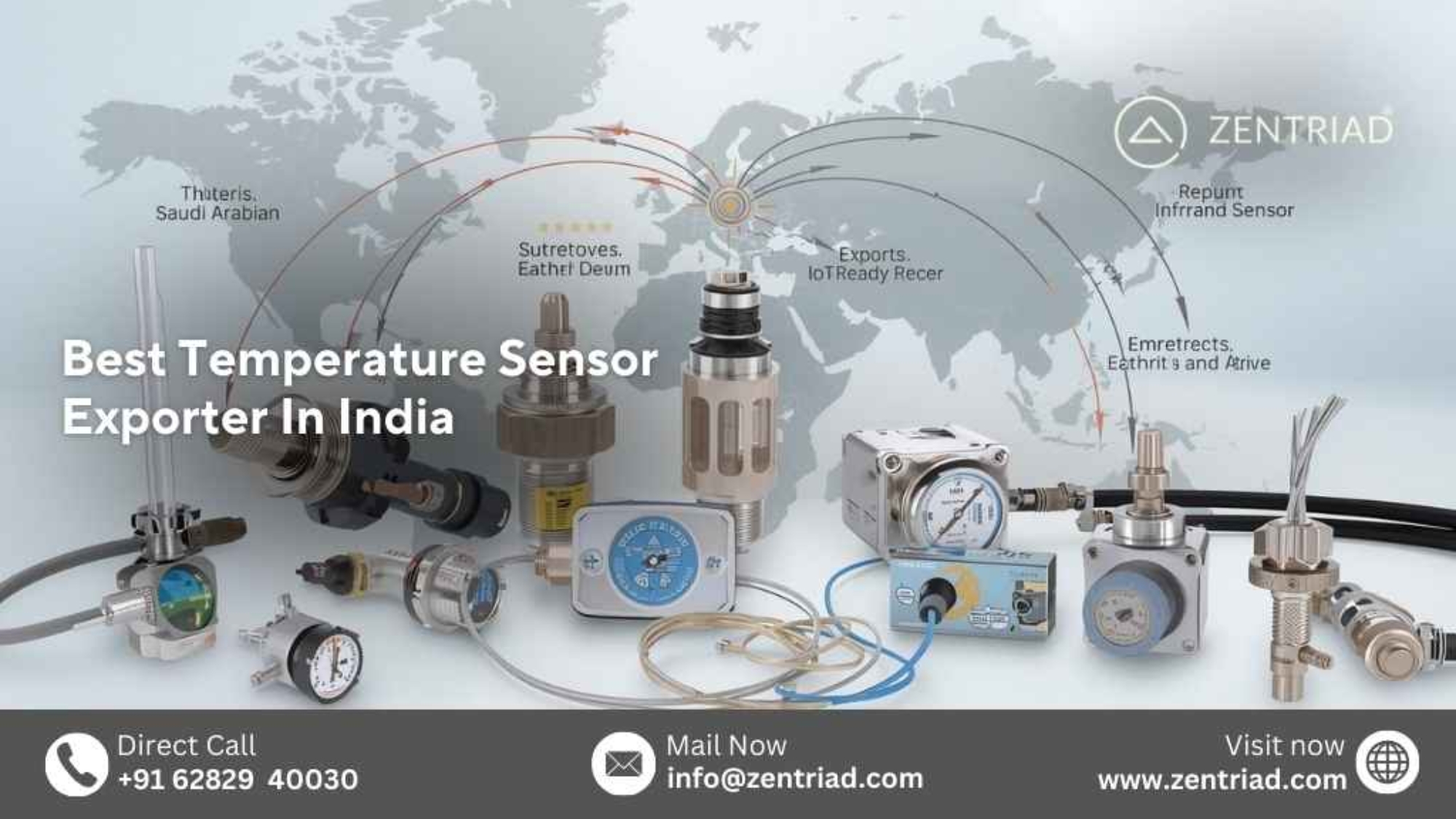Best temperature sensor exporter in India – ZENTRIAD supplying thermocouples, RTDs, and industrial temperature sensors worldwide