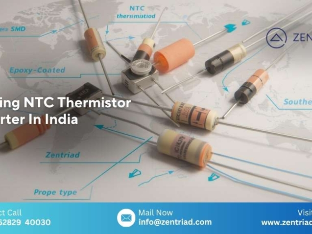 Leading NTC thermistor exporter in India - SMD, epoxy-coated, probe-type thermistors with global export map