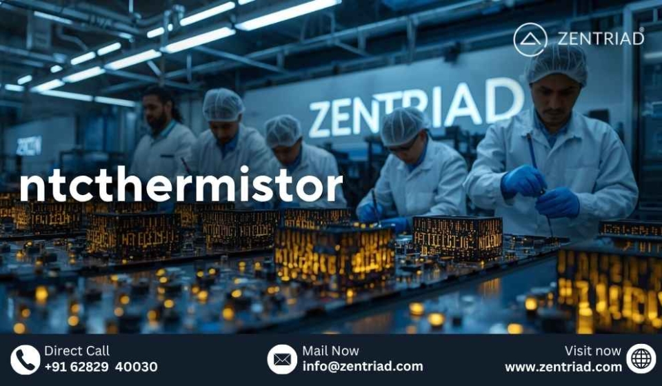 ZENTRIAD engineers testing high-precision ntcthermistor components in a modern temperature sensor manufacturing facility