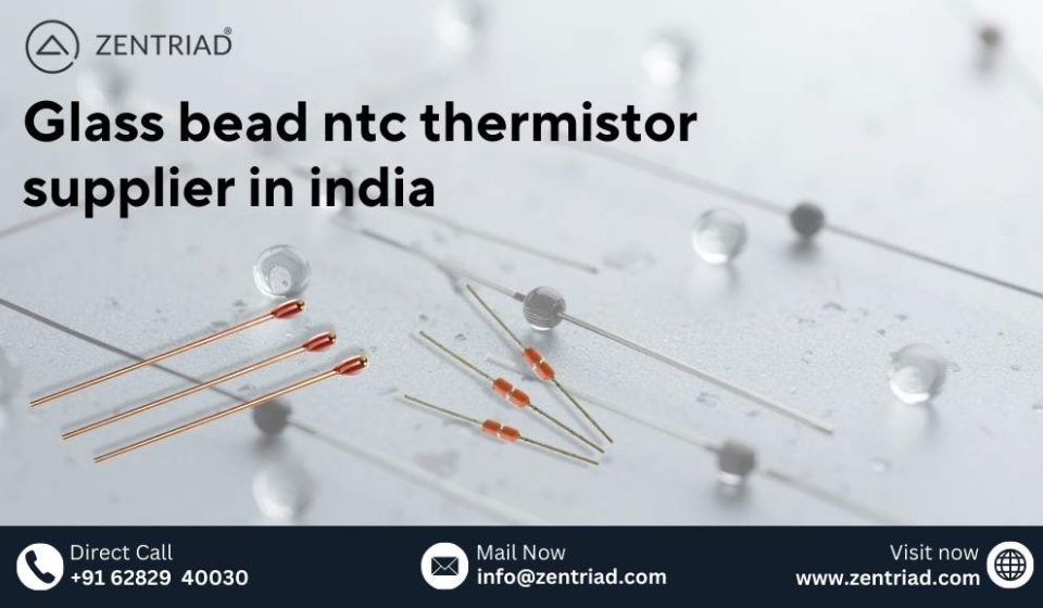 Glass bead NTC thermistors manufactured in India – high-precision temperature sensors for industrial and electronic applications.