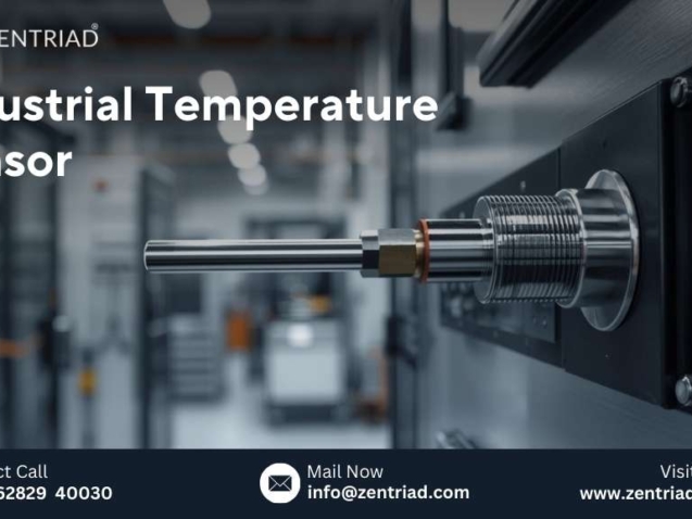 Industrial temperature sensor used in manufacturing for precise temperature monitoring and process control