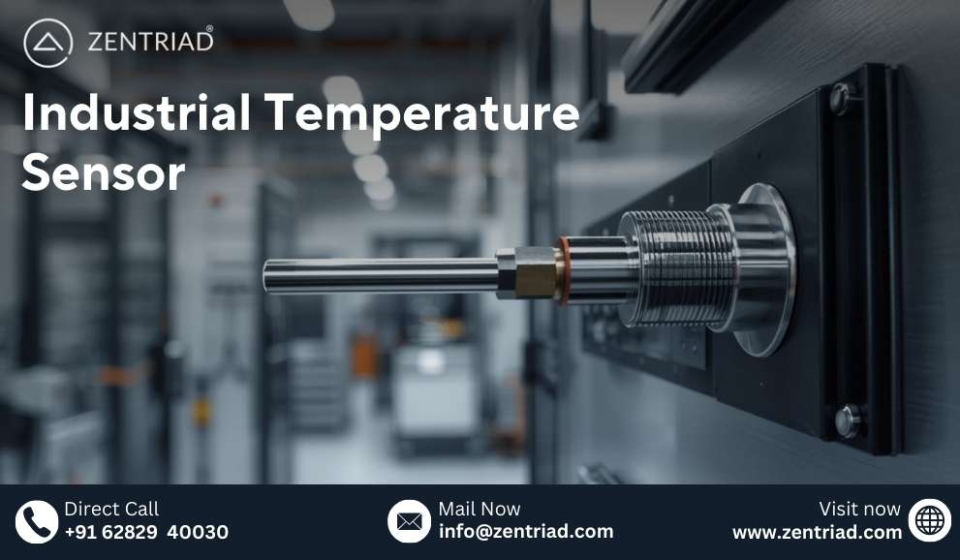 Industrial temperature sensor used in manufacturing for precise temperature monitoring and process control