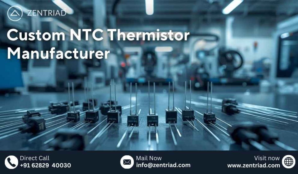 Custom NTC thermistor manufacturer producing precision temperature sensors for industrial and electronic applications