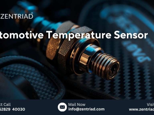 Macro shot of a high-end brass automotive temperature sensor with cinematic lighting reflecting engine textures